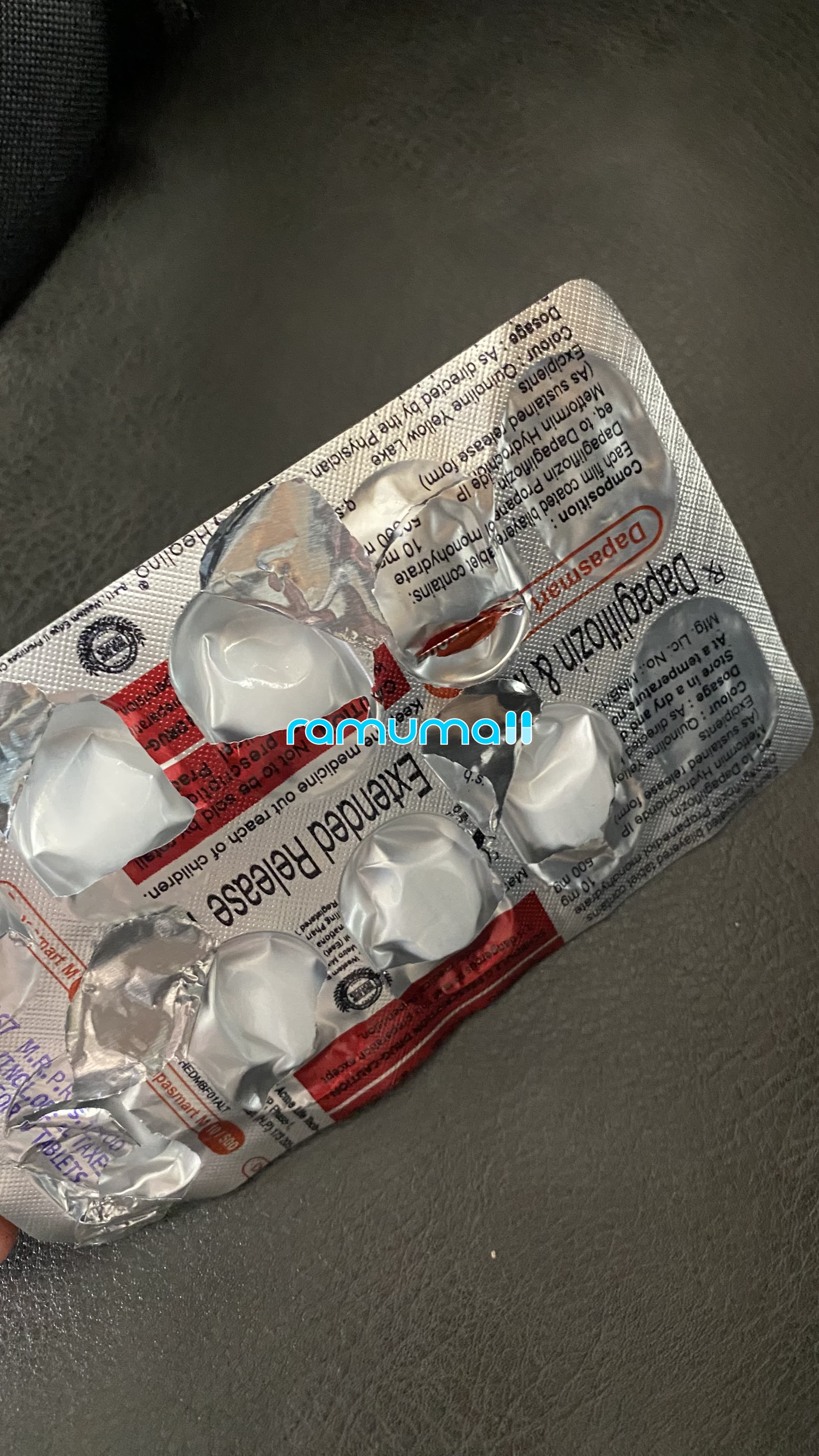 다파스마트 M 10/500 ( Dapagliflozin 10mg + Metformin 500mg ) 직구 후기