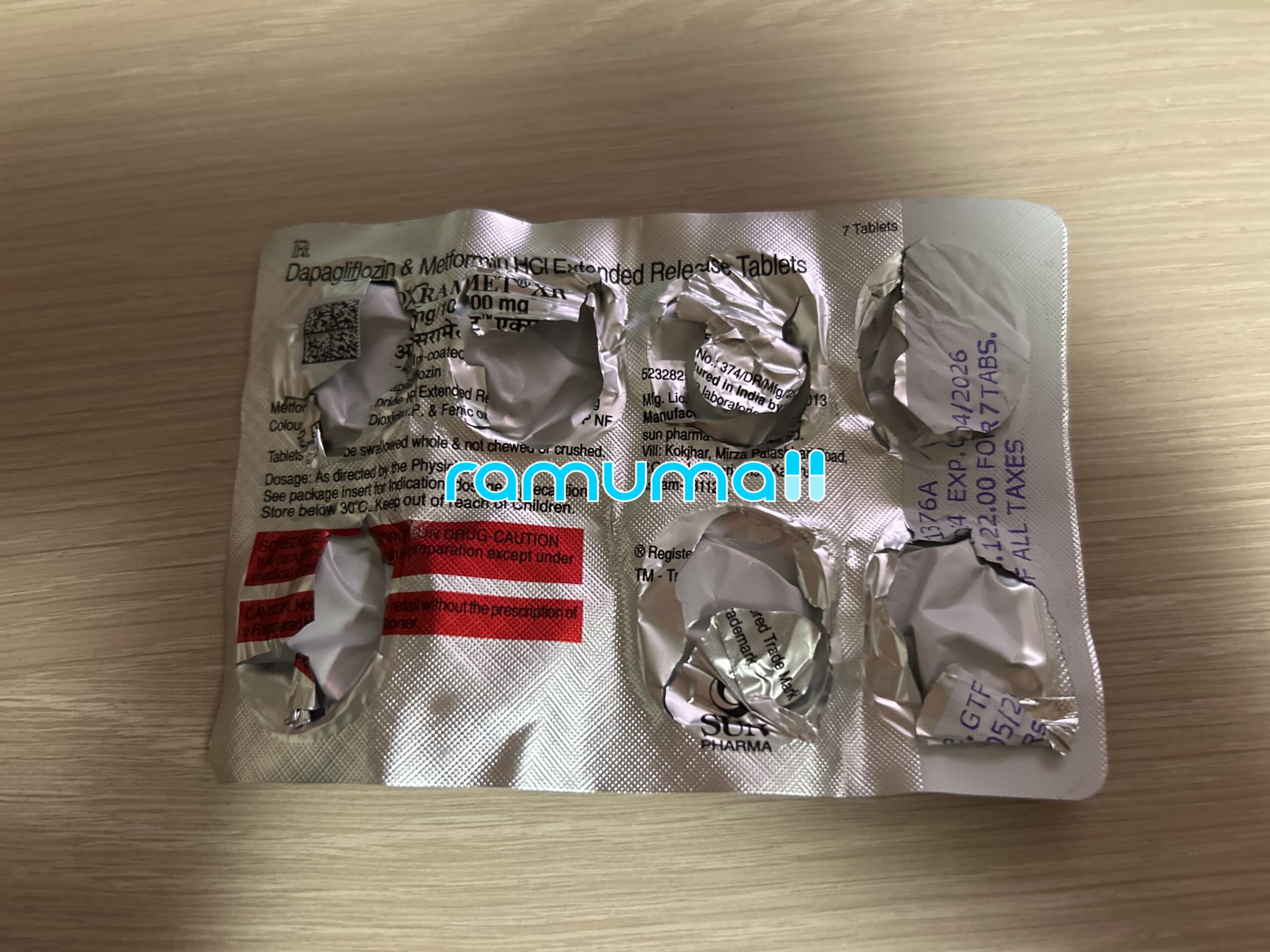 옥스라메트 XR 10/1000mg ( 다파글리플로진 + 메트포르민 Dapagliflozin 10mg + Metformin 1000mg ) 직구 후기